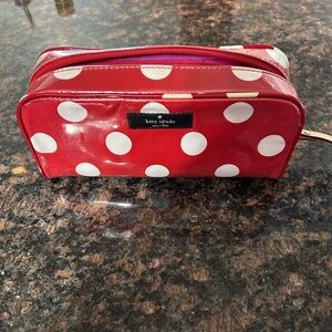 Kate Spade Red and White Polka Dot Pouch